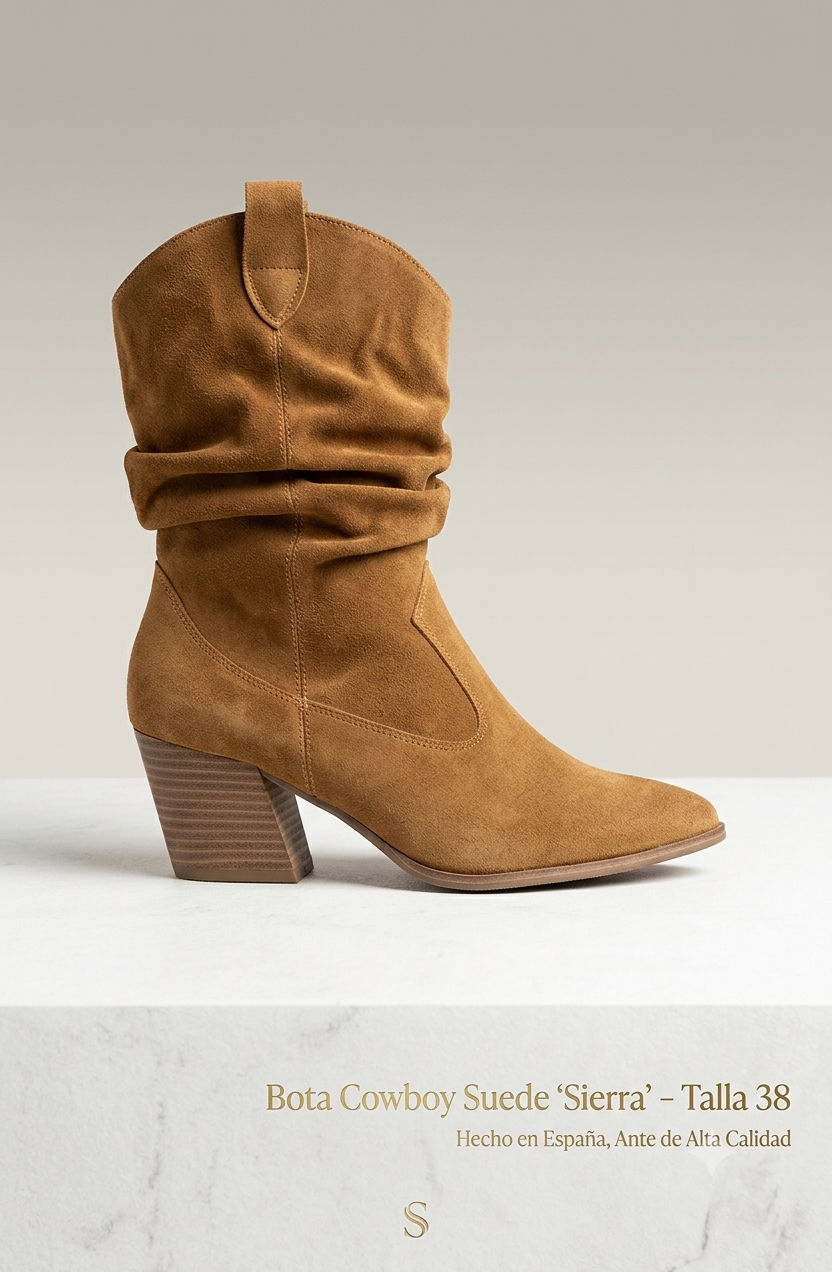 BOTA ESTILO COWBOY ARRUGADA